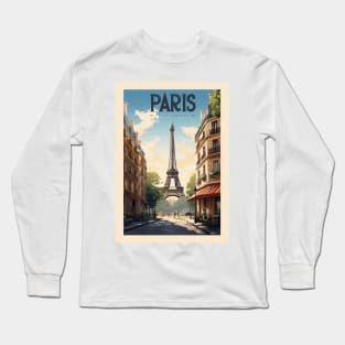 Affiche rétro - voyage - vintage - Paris Long Sleeve T-Shirt